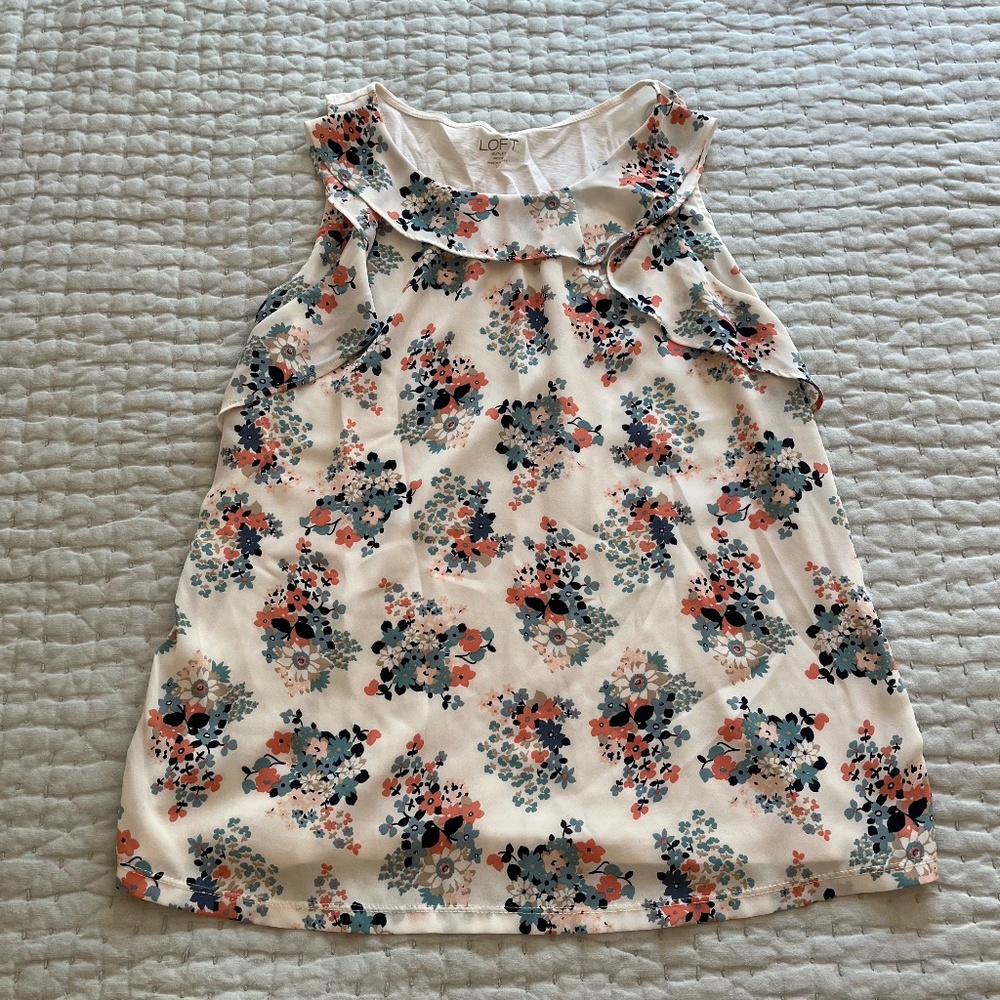 Loft Sleeveless Tank Blouse Large Petite